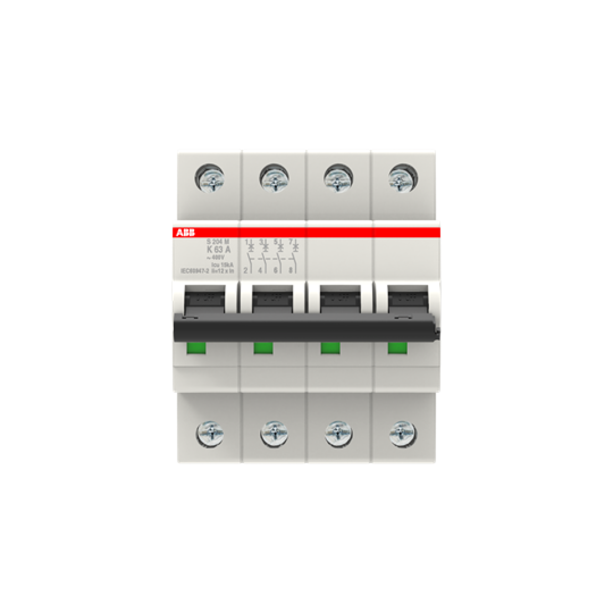 Miniature Circuit Breaker - S200M - 4P - 63 A - K - AC 10 kA