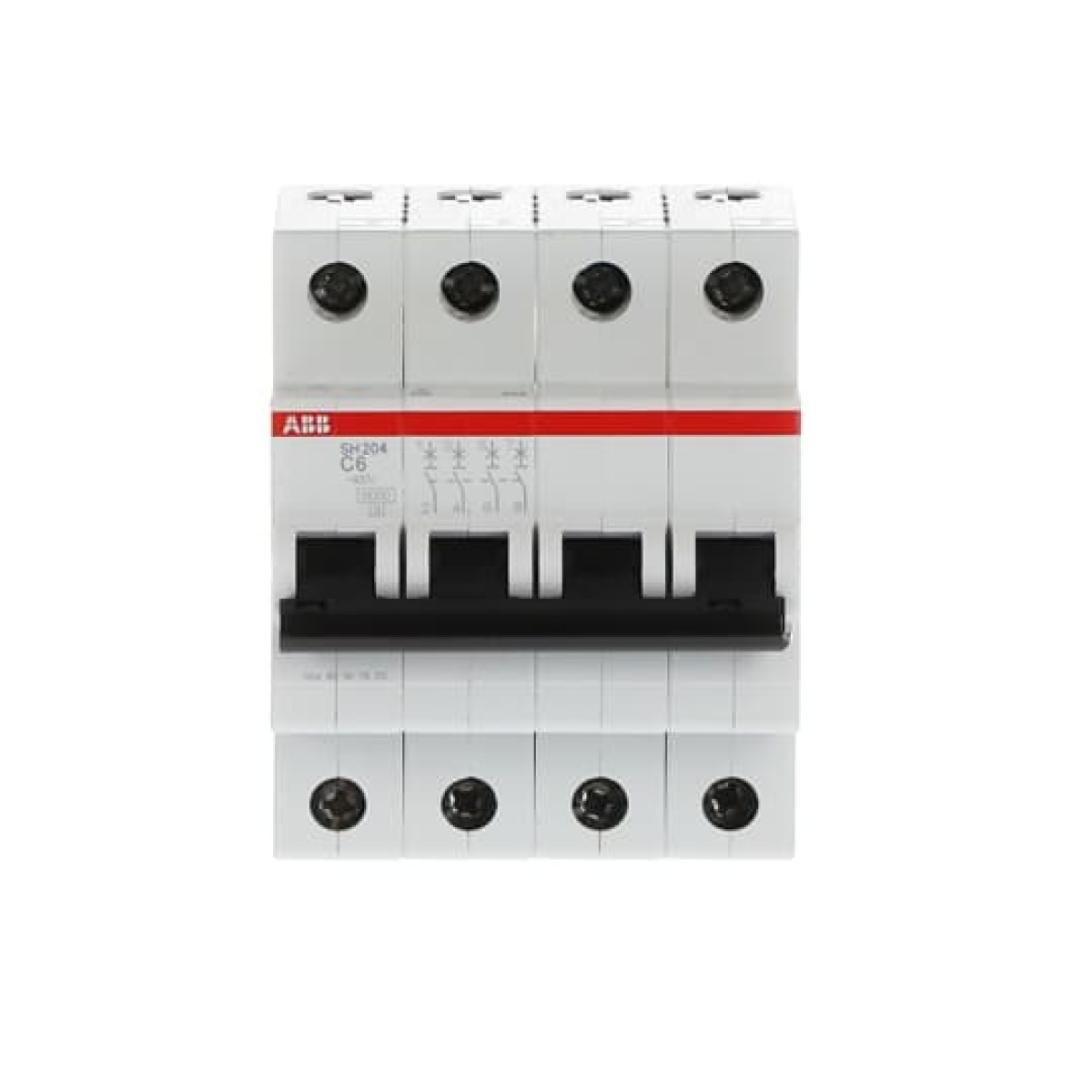Miniature Circuit Breaker - SH200 - 4P - 6 A - C - AC 6 kA