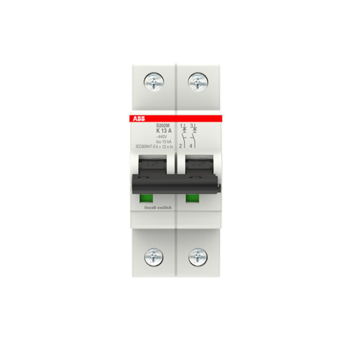 Miniature Circuit Breaker - S200M - 2P - 13 A - K - AC 10 kA
