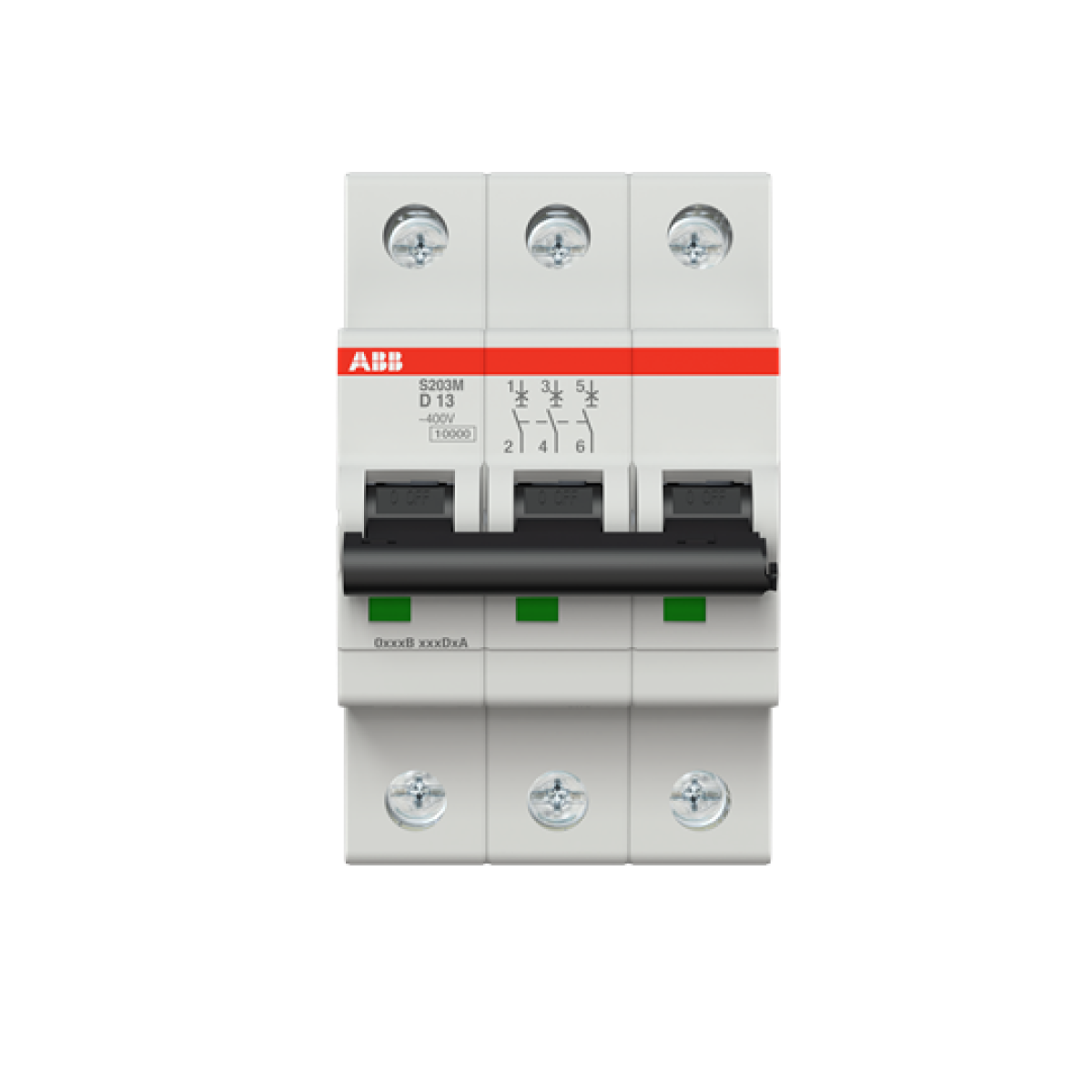 Miniature Circuit Breaker - S200M - 3P - 13 A - D - AC 10 kA