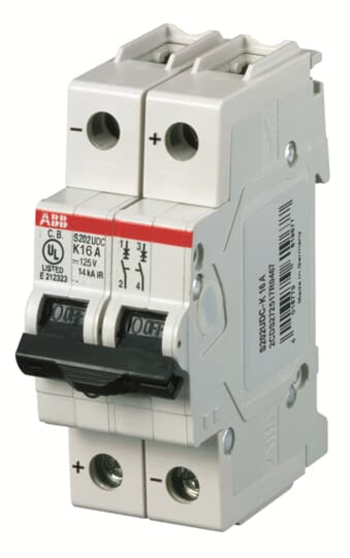 Miniature Circuit Breaker - S200UDC - 2P - 1.6 A - K - 230 V AC 14 kA