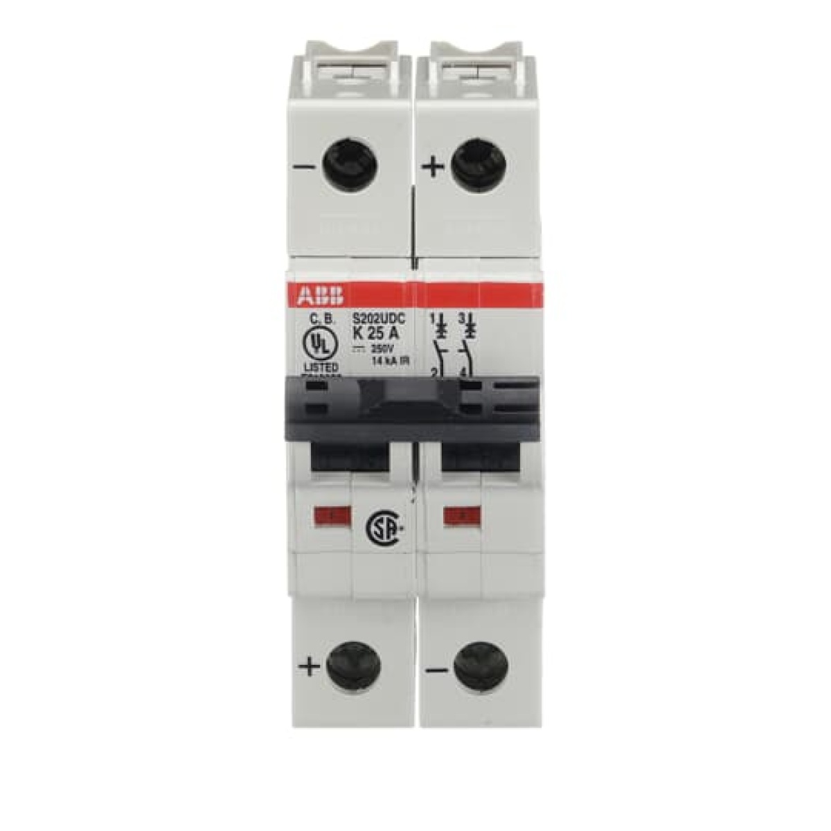 Miniature Circuit Breaker - S200UDC - 2P - 25 A - K - 230 V AC 14 kA