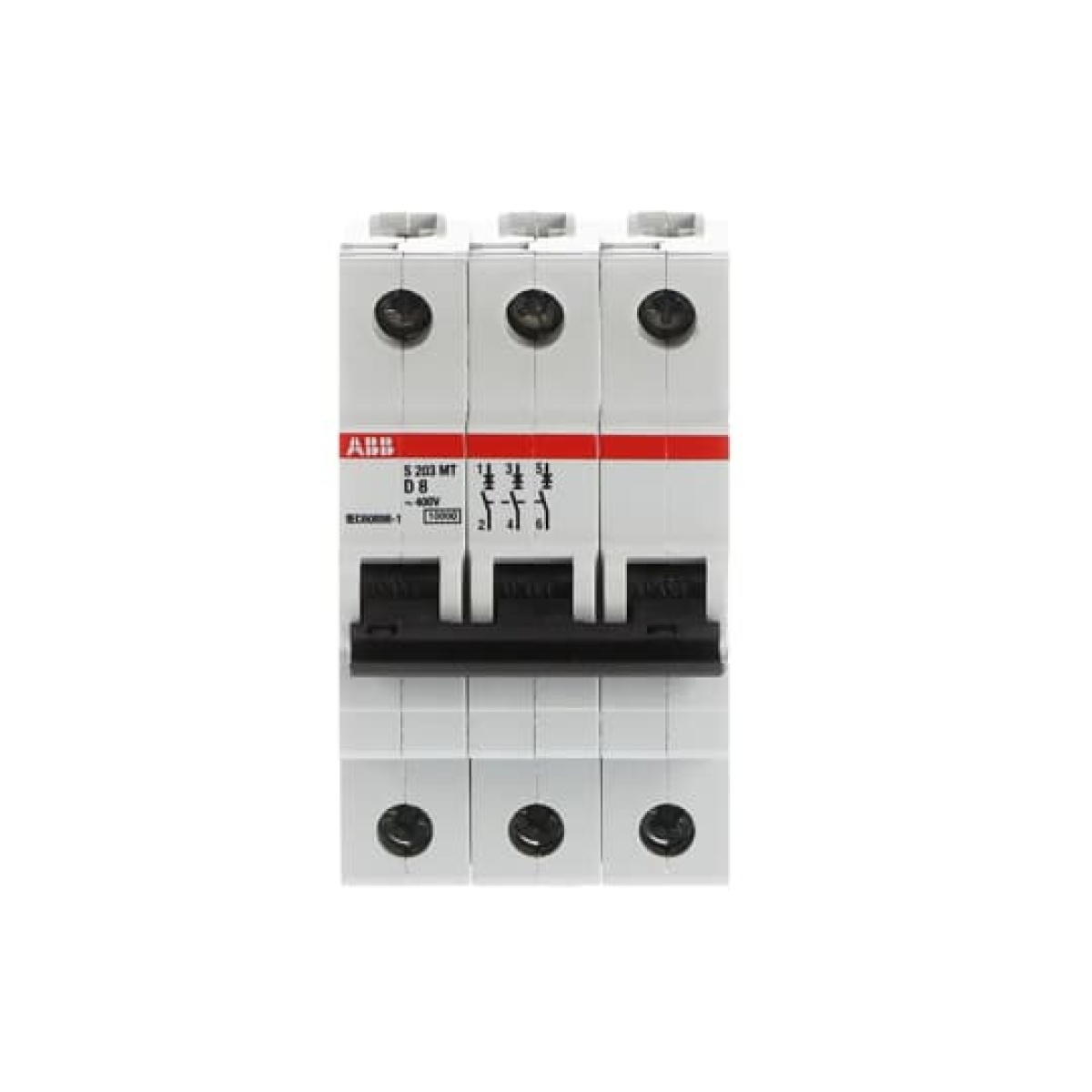 S203MT-D8 Miniature Circuit Breaker - 3P - D - 8 A