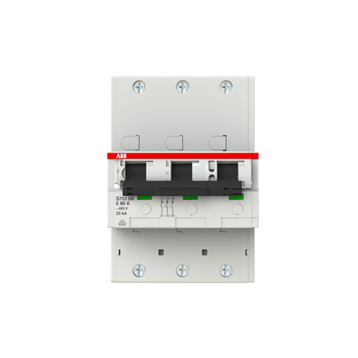 S753DR-E80 sel. main CB E-Char.,25kA,80A,3P