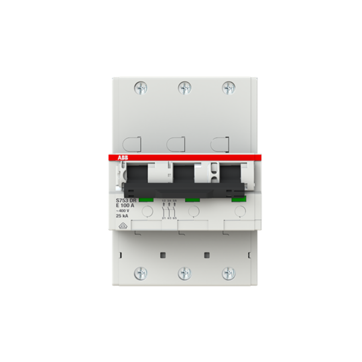 S753DR-E100 sel. main CB E-Char.,25kA,100A,3P