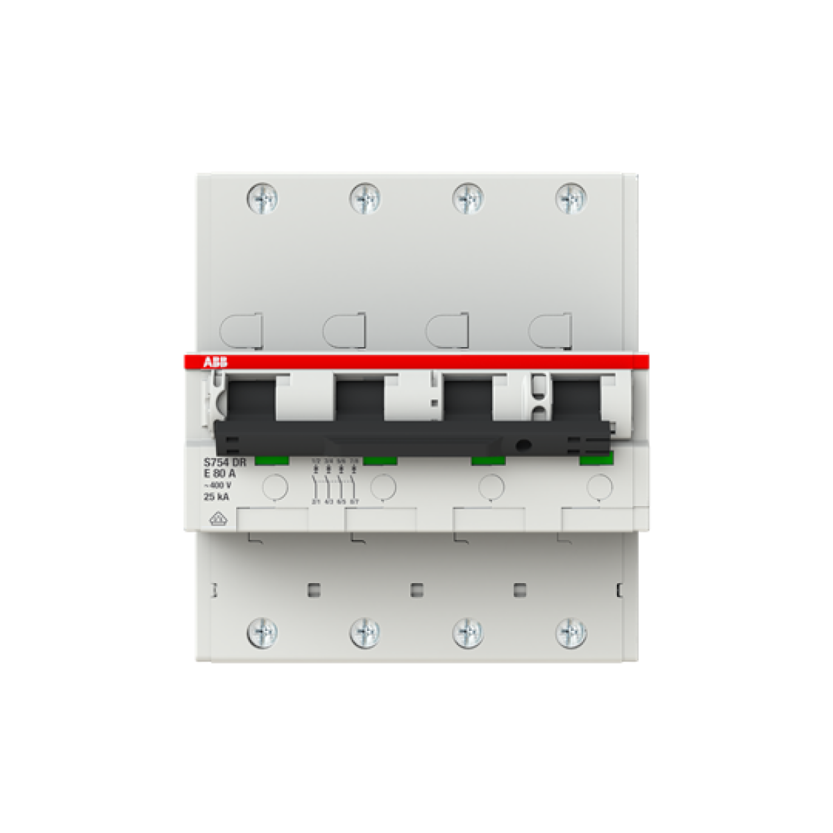 S754DR-E80 sel. main CB E-Char.,25kA,80A,4P