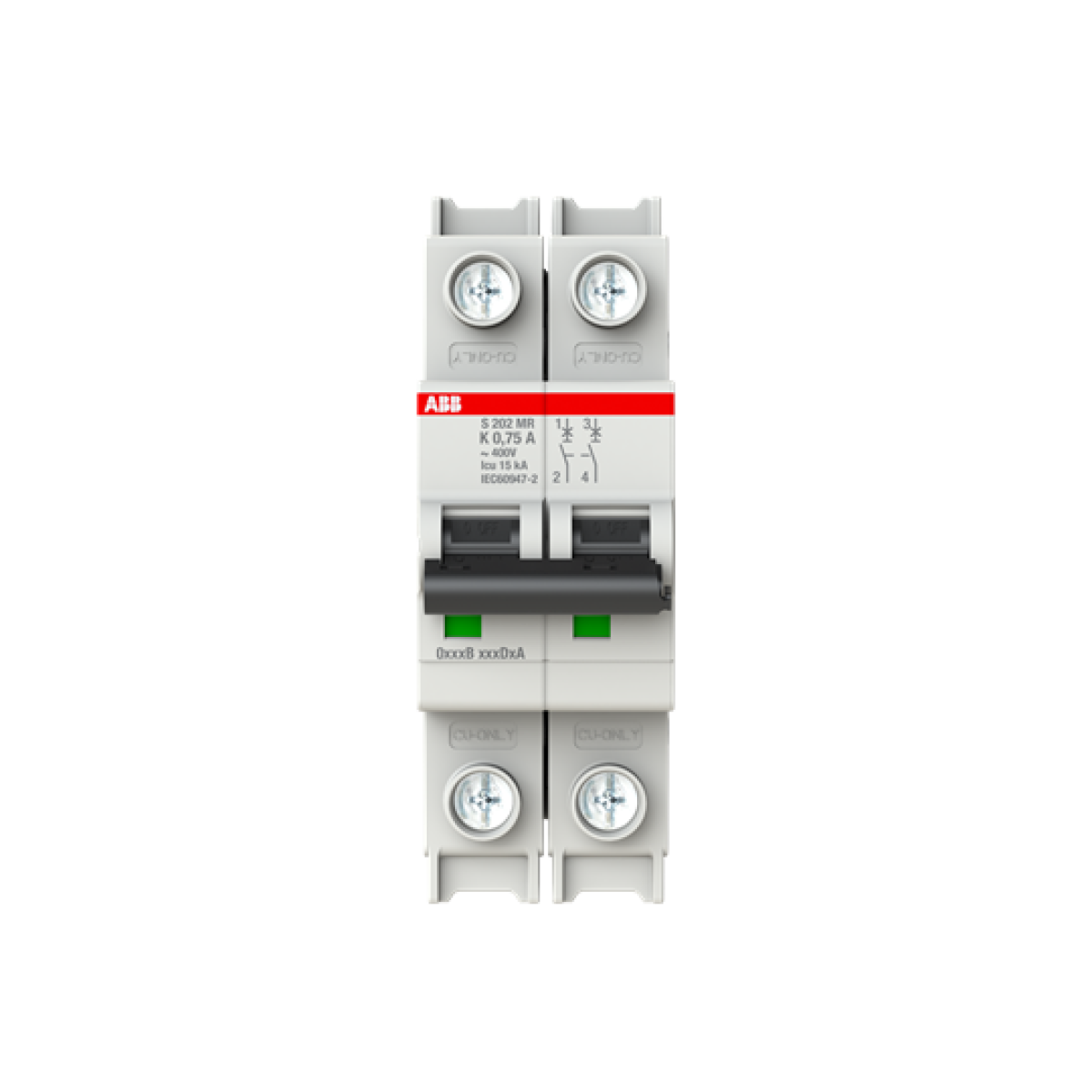 Miniature Circuit Breaker - S200MR - 2P - 0.75 A - K - 230 V AC 10 kA