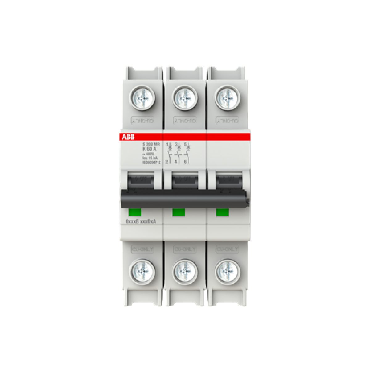 Miniature Circuit Breaker - S200MR - 3P - 60 A - K - 230 V AC 10 kA