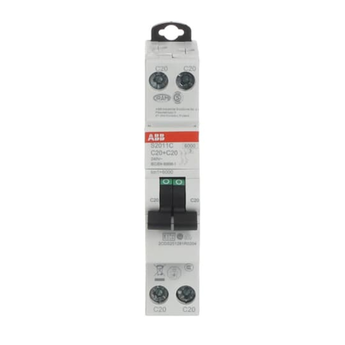 Miniature circuit breaker - 2P - C - 20 A