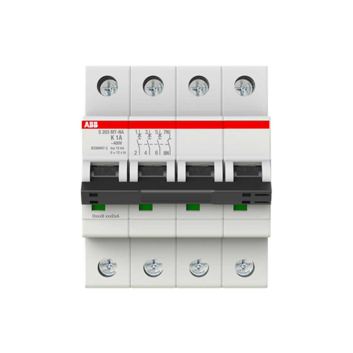 Miniature Circuit Breaker - S200MT - 3PN - 1 A - K - 10 kA