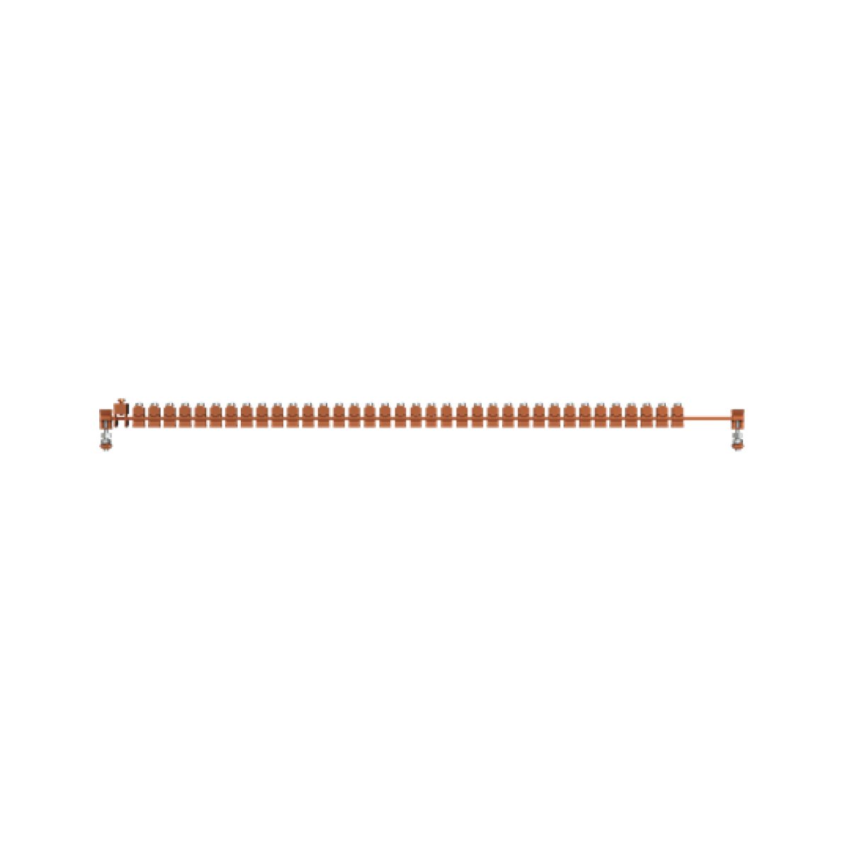Horizontal PE busbar, 12 mm x 800 mm x 10 mm