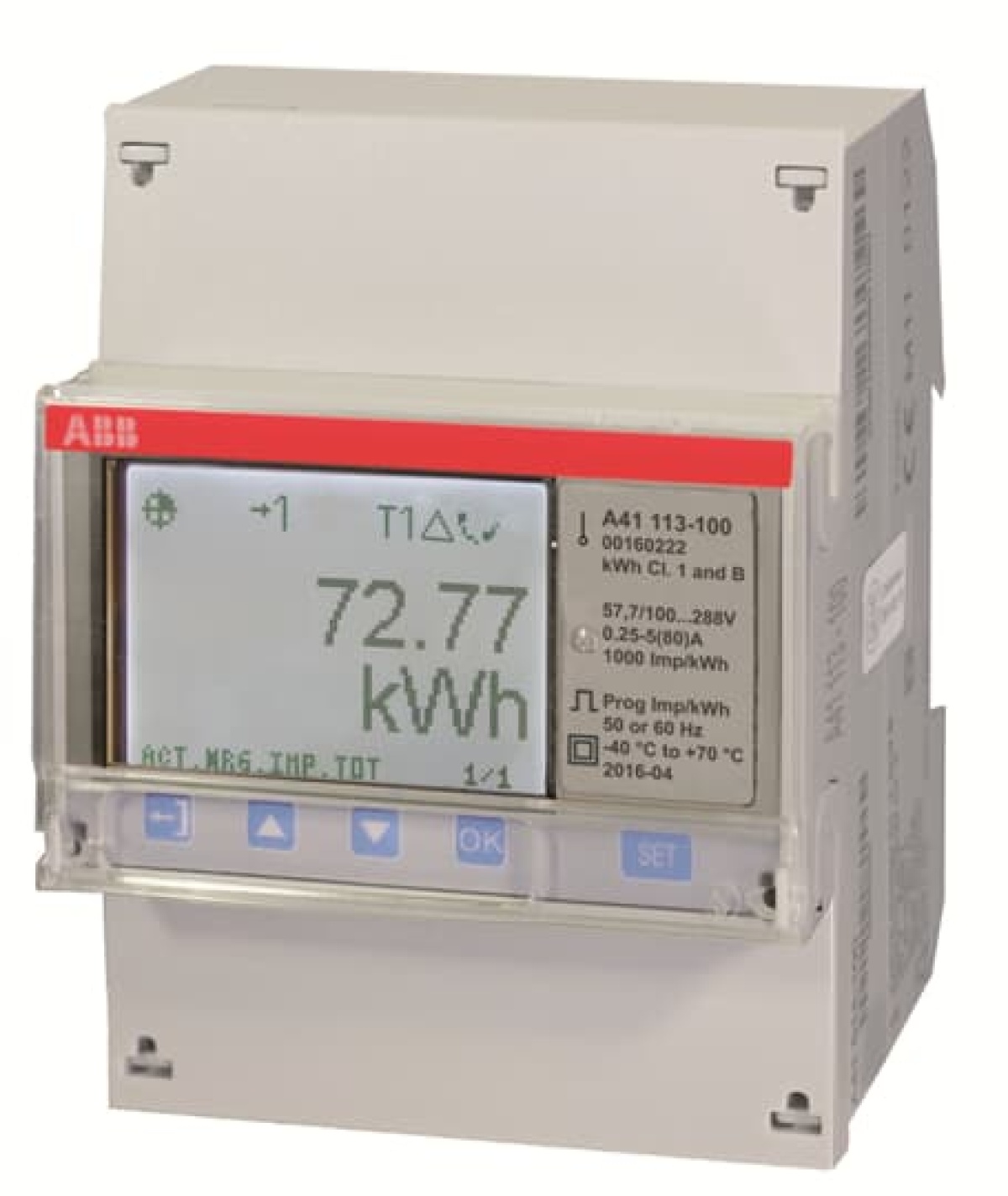 Energy meter 'Steel', M-bus, 1-phase, 80 A