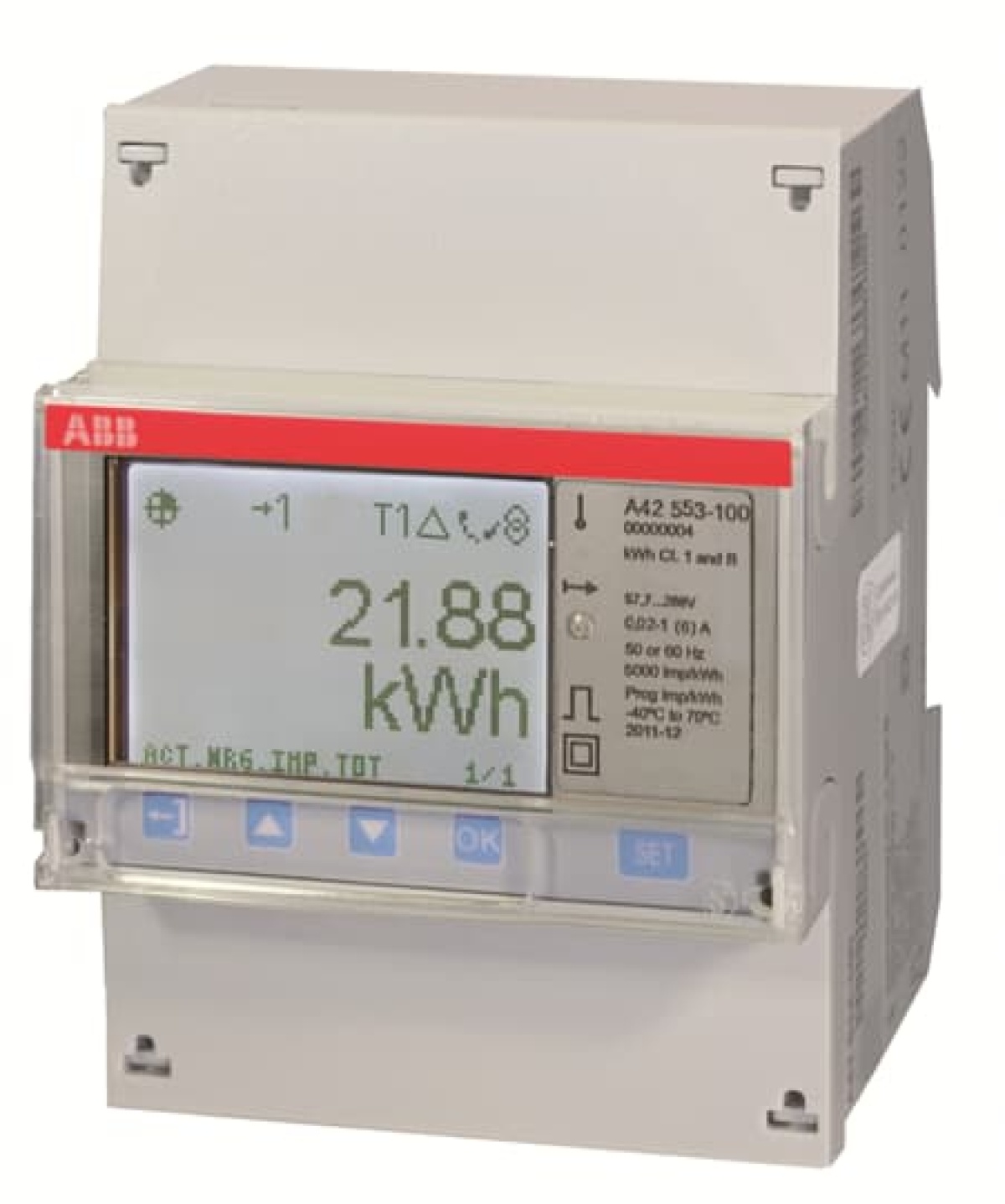 Energy meter 'Platinum', M-bus, 1-phase, 6 A