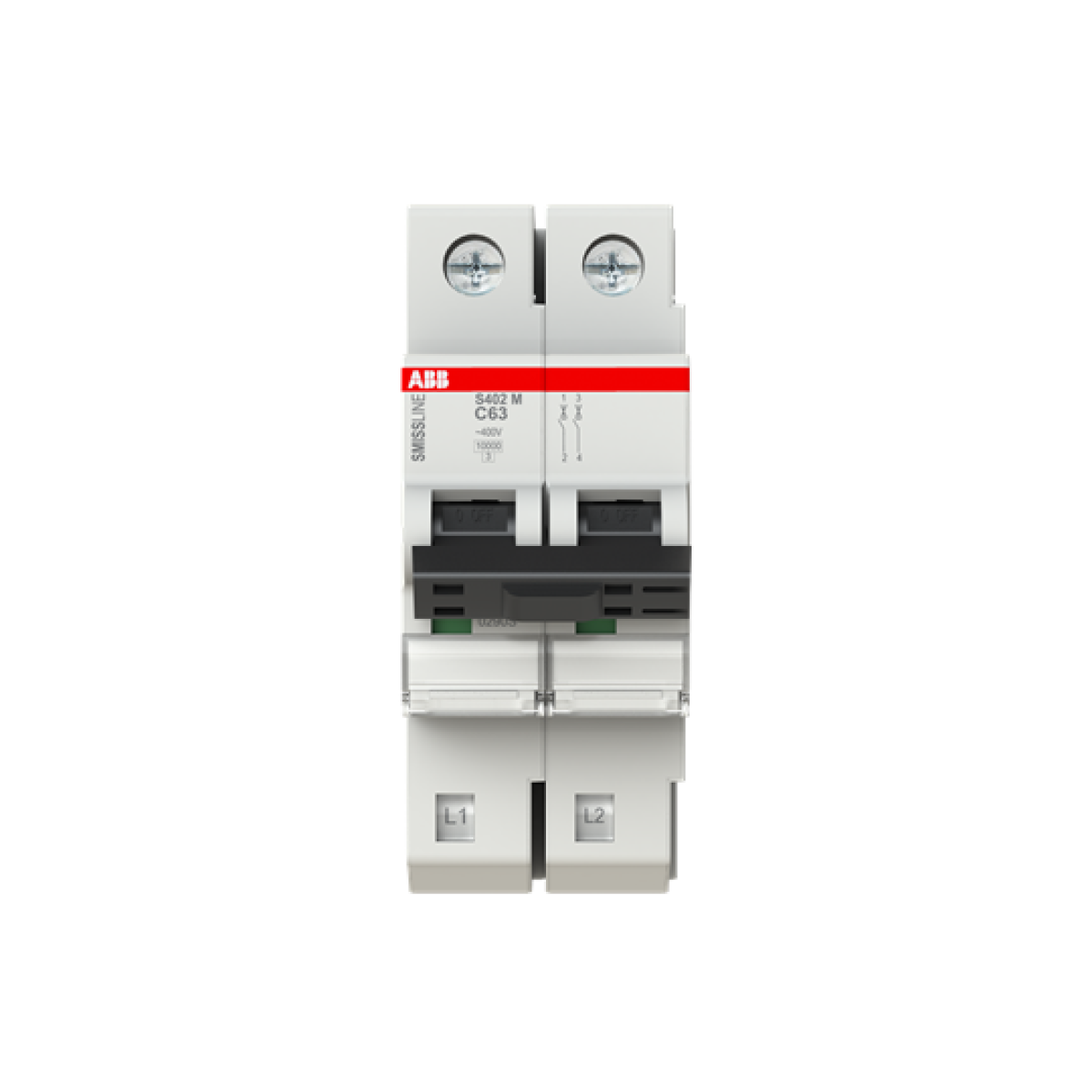 Miniature Circuit Breaker - S400 - 2P - 63 A - C - 230 V 10 kA