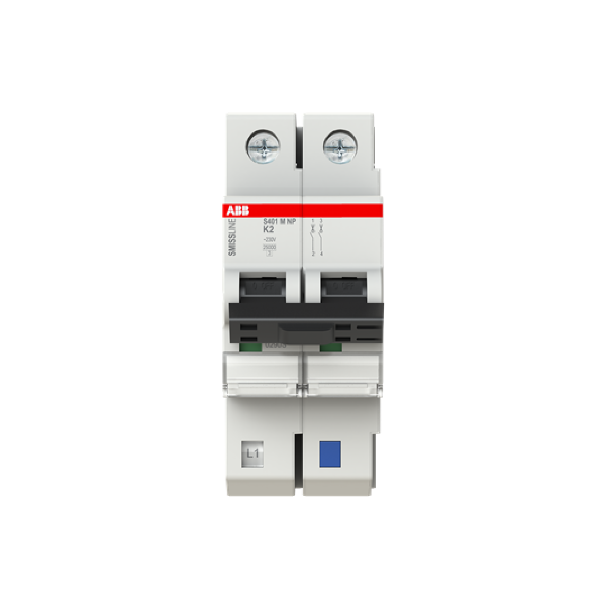 Miniature Circuit Breaker - S400NP - 2P - 2 A - K - 230 V 10 kA