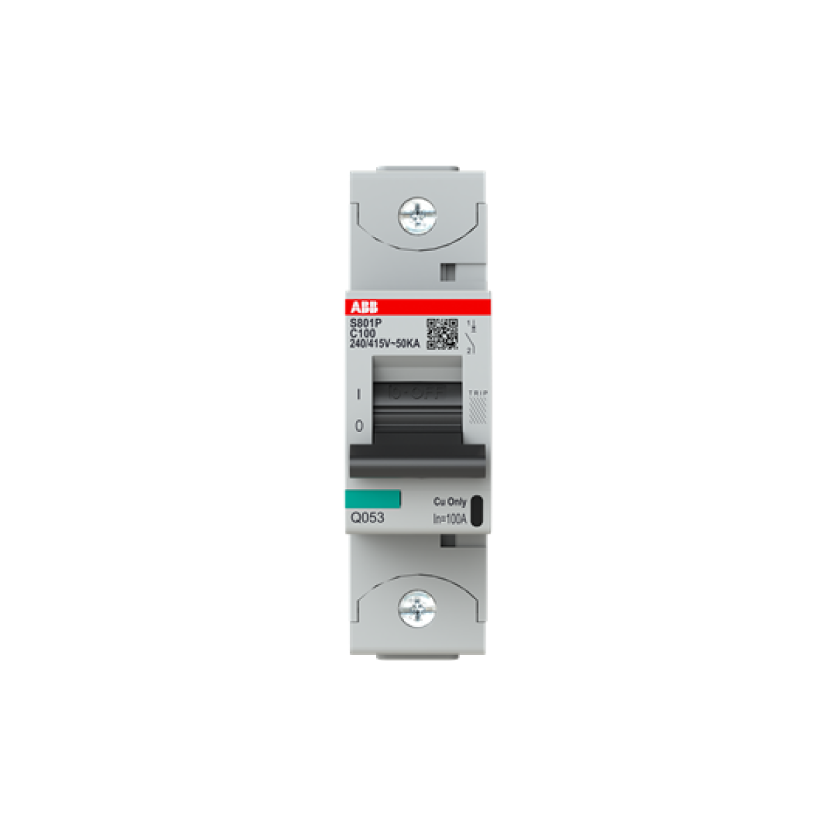 S801P-C100 High Performance Circuit Breaker. C Characteristic. 50kA, 100A, 1P