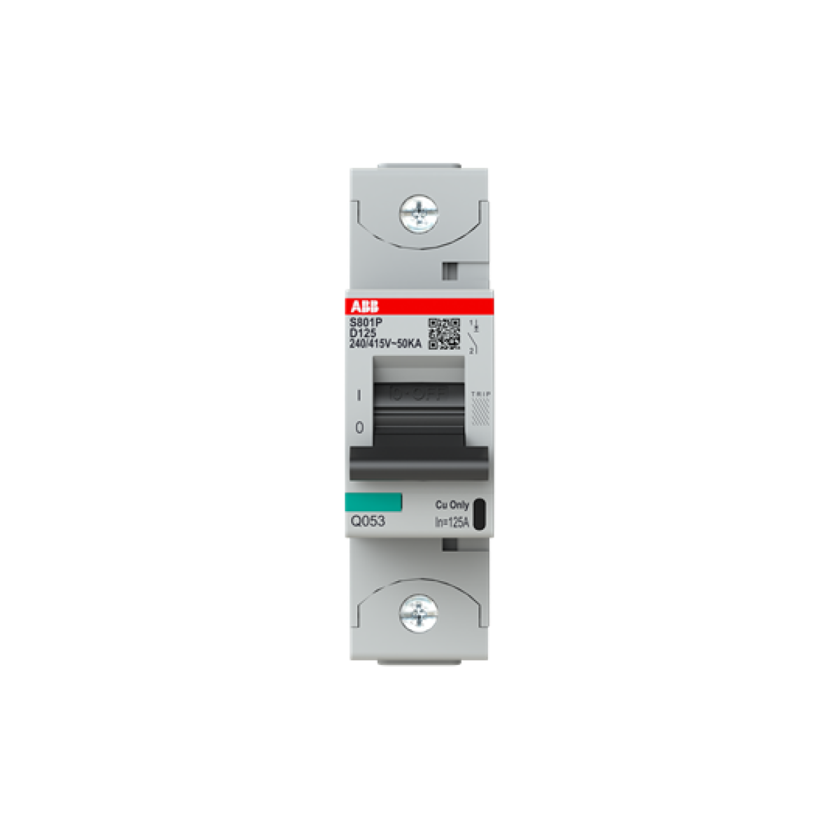 S801P-D125 High Performance Circuit Breaker. D Characteristic. 50kA, 125A, 1P