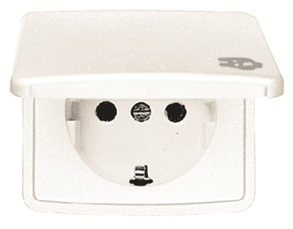Cover socket outlet Central cover plate for Socket outlet Without imprint Alpine white - Arco