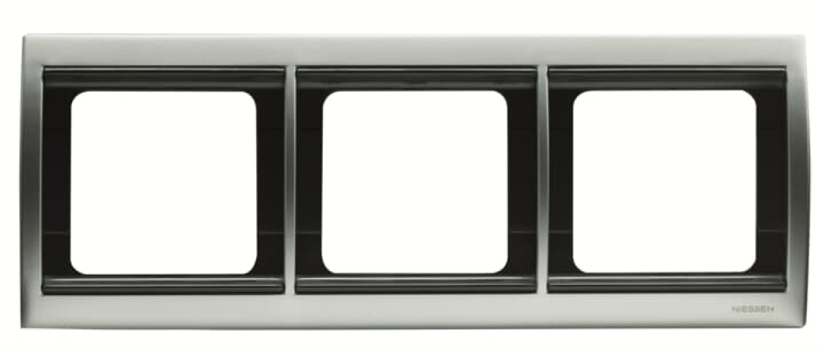 Frame horizontal 3-gang Titanium - Olas