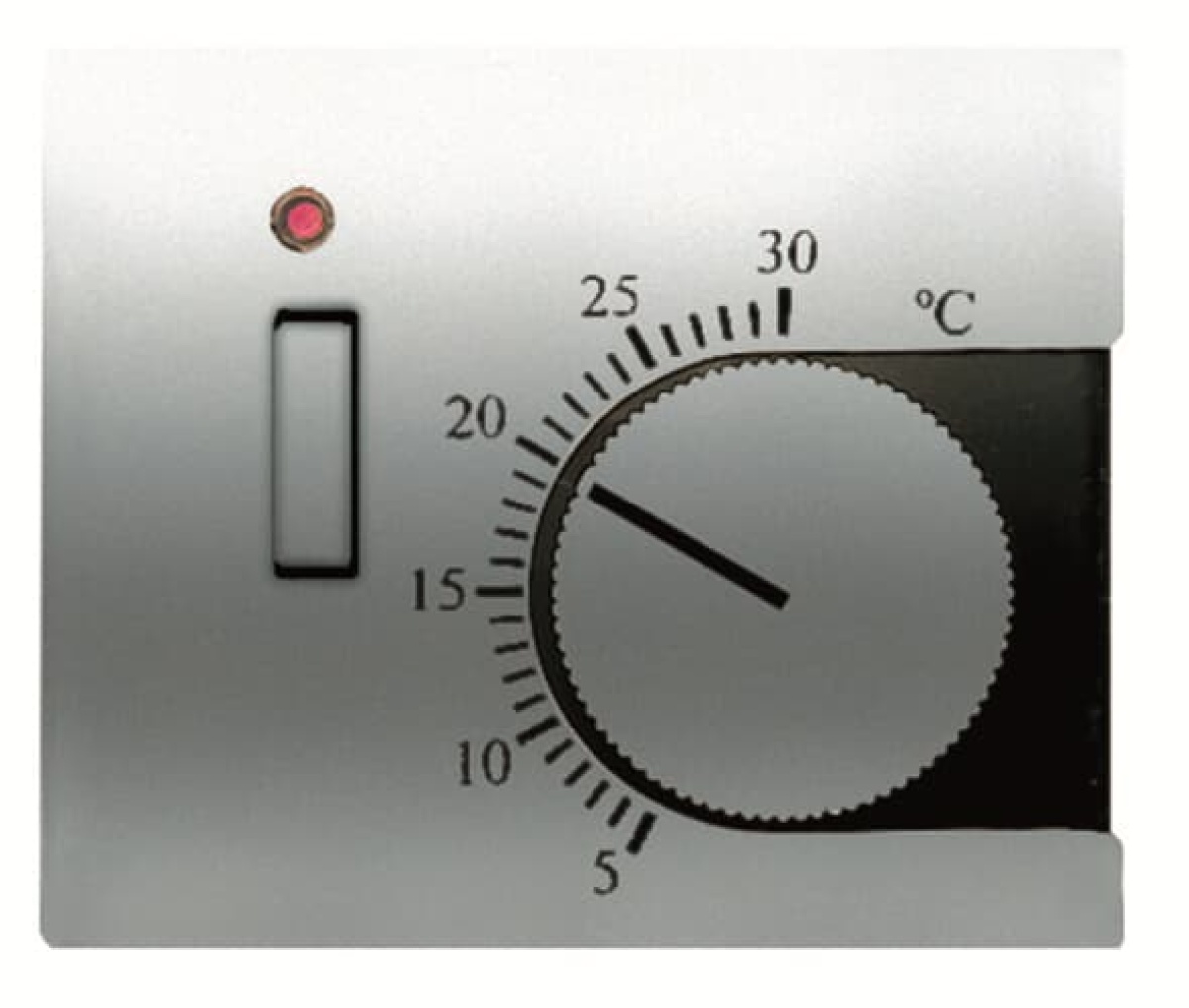 Cover plate Various symbols for Thermostat Turn button Titanium - Olas