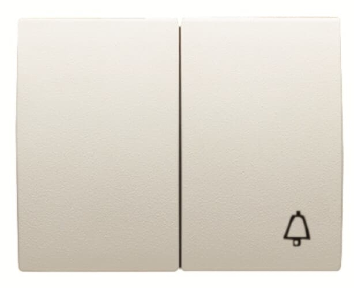 Rocker switch Symbol "bell" for Switchpush button, Two-part rocker Cream white - Olas