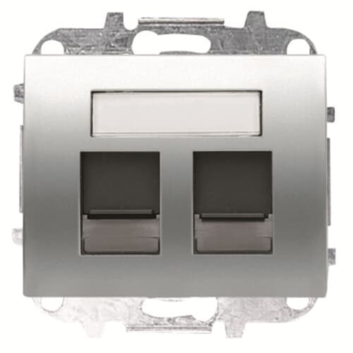 Cover plate Data connection 2 gang Titanium - Olas