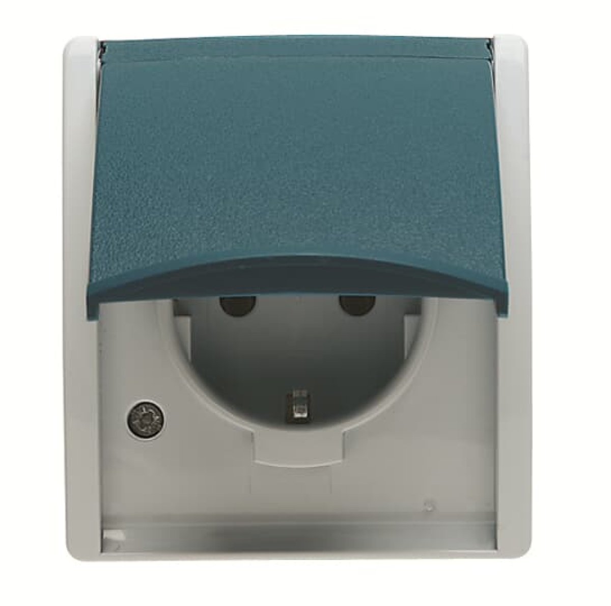 Socket Schuko with Hinged Lid 16 A Blue  - ocean
