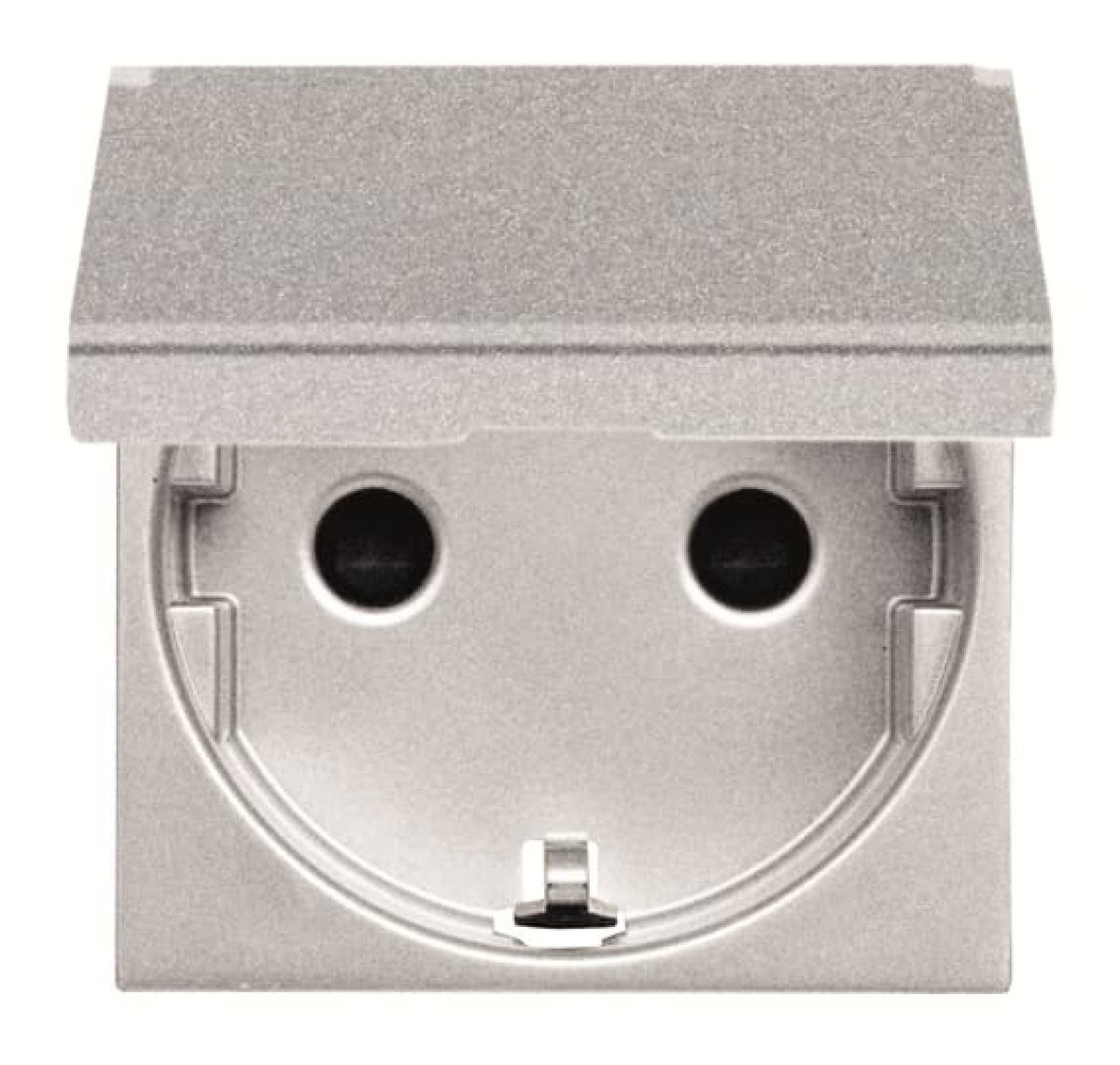 Socket outlet insertcover Protective contact SCHUKO Without imprint Hinged Lid Silver - Zenit