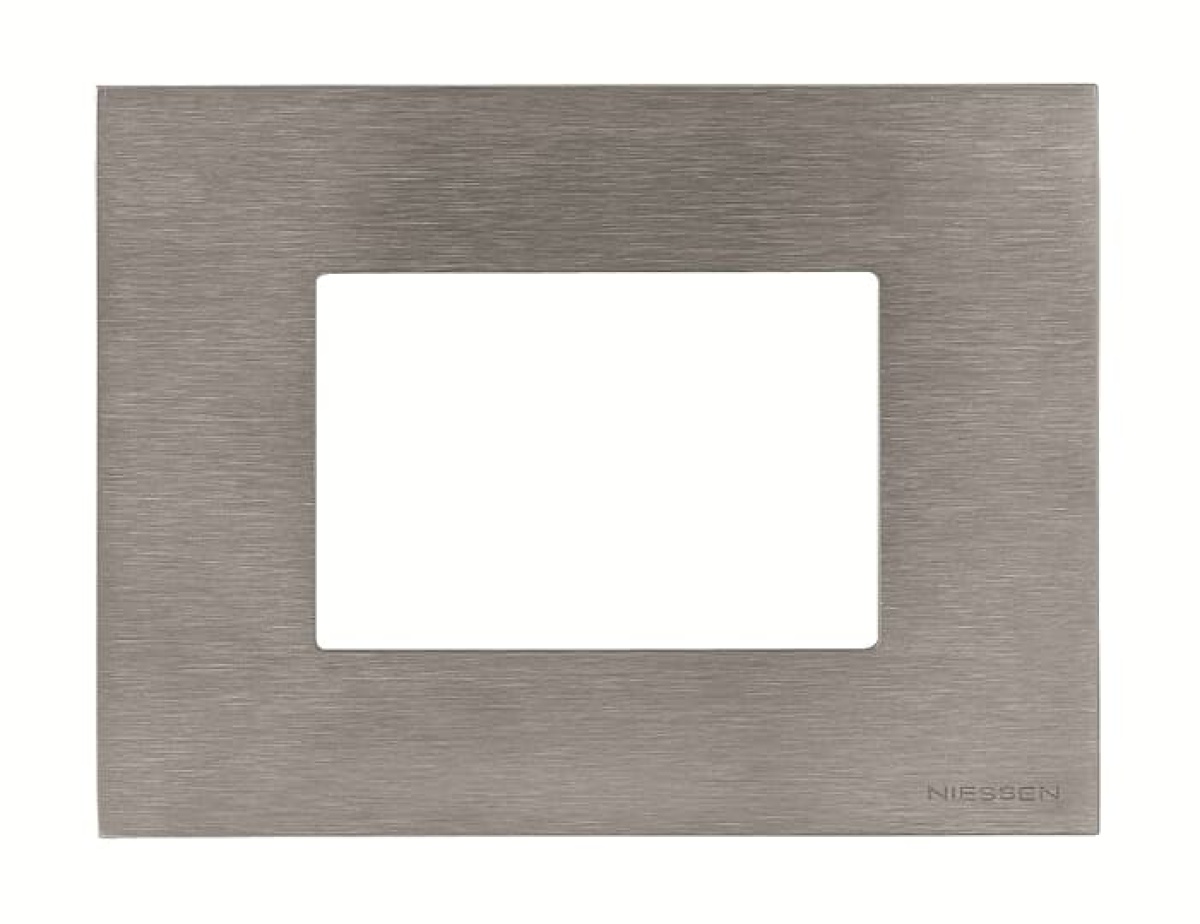 Frame 3 modules 1gang Stainless Steel - Zenit