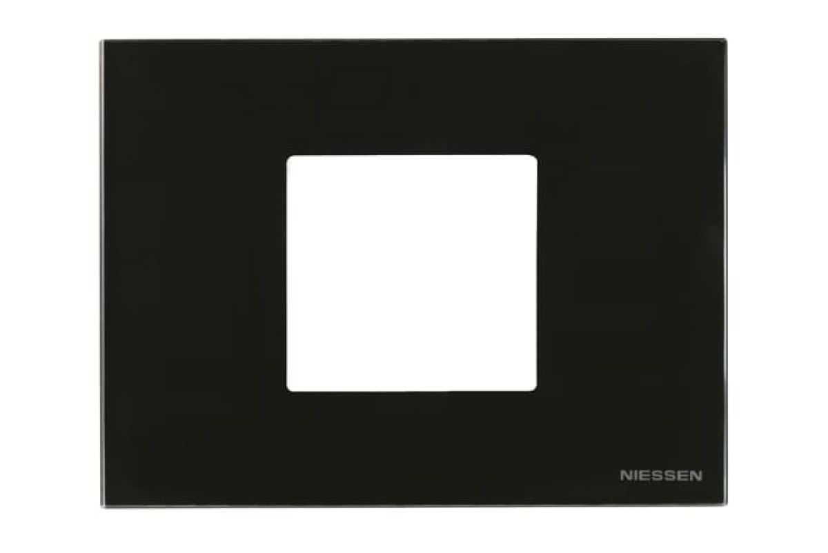 Frame 2 modules 1gang Black Glass - Zenit