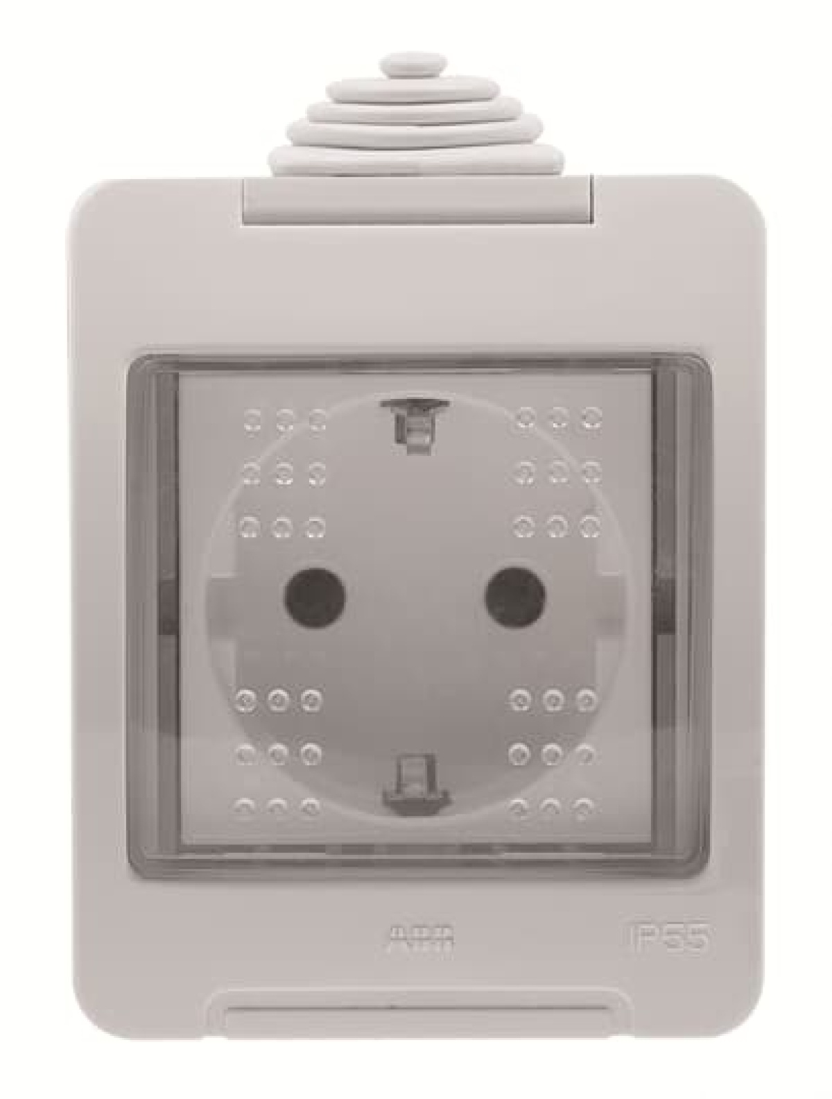 Socket outlet insertcover Protective contact SCHUKO Without imprint Hinged Lid Grey - Zenit