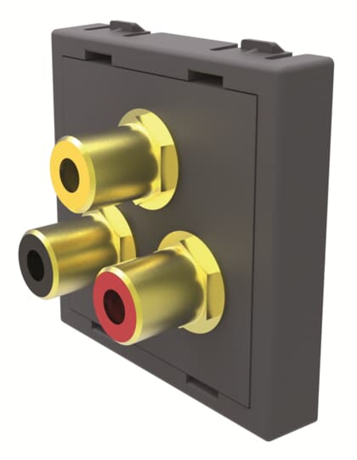 3 RCA connectors 2 modules CinchS-Video 1gang Anthracite