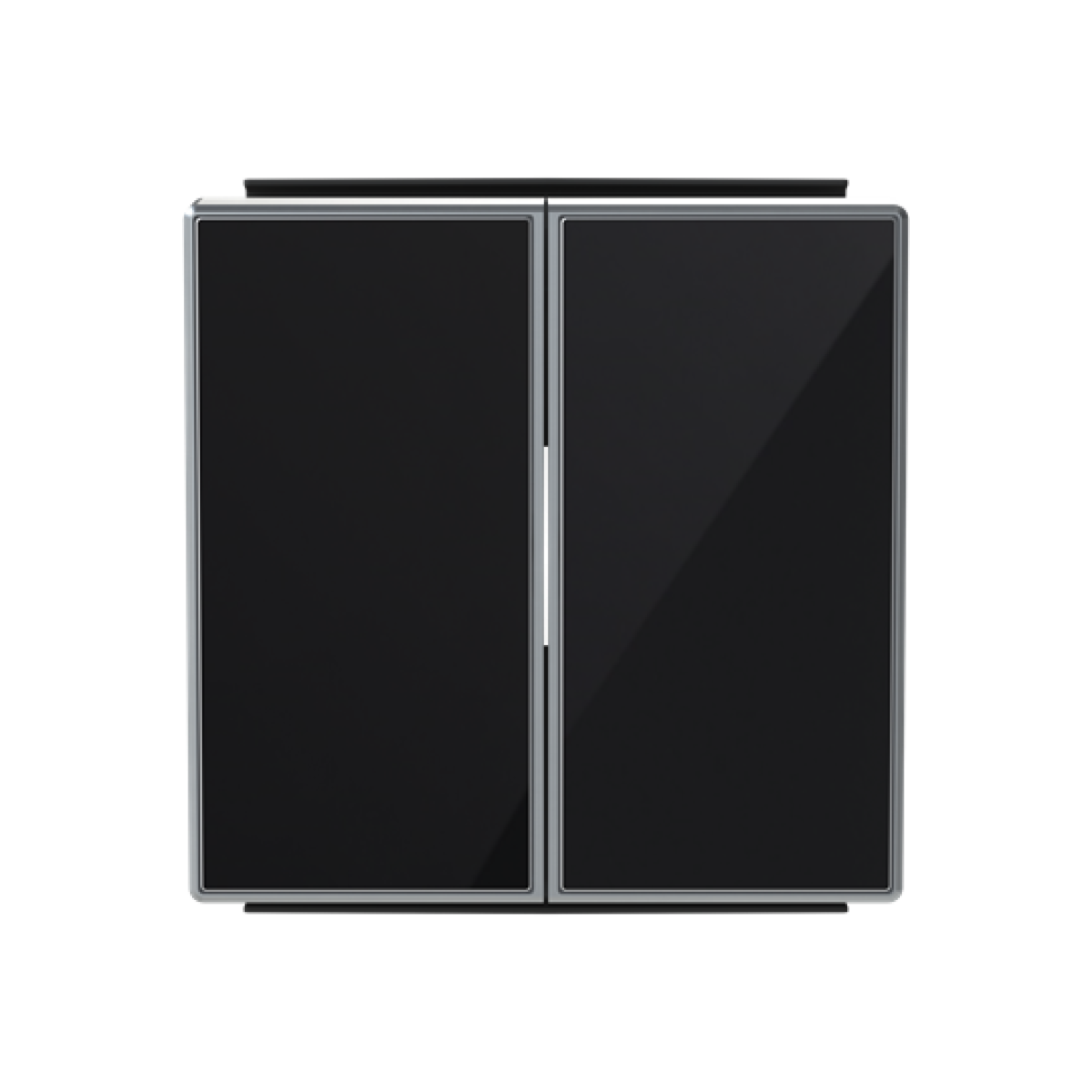 Rocker Without imprint for Switchpush button, Two-part rocker Black Glass - Sky Niessen