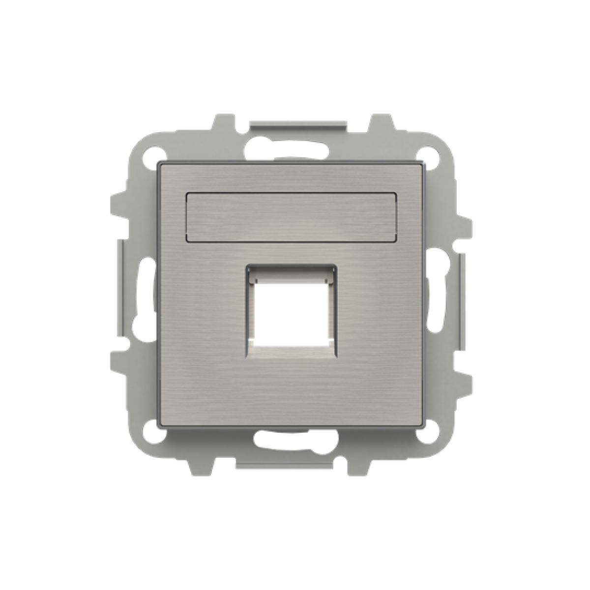 Cover plate Data connection 1 gang Stainless steel - Sky Niessen