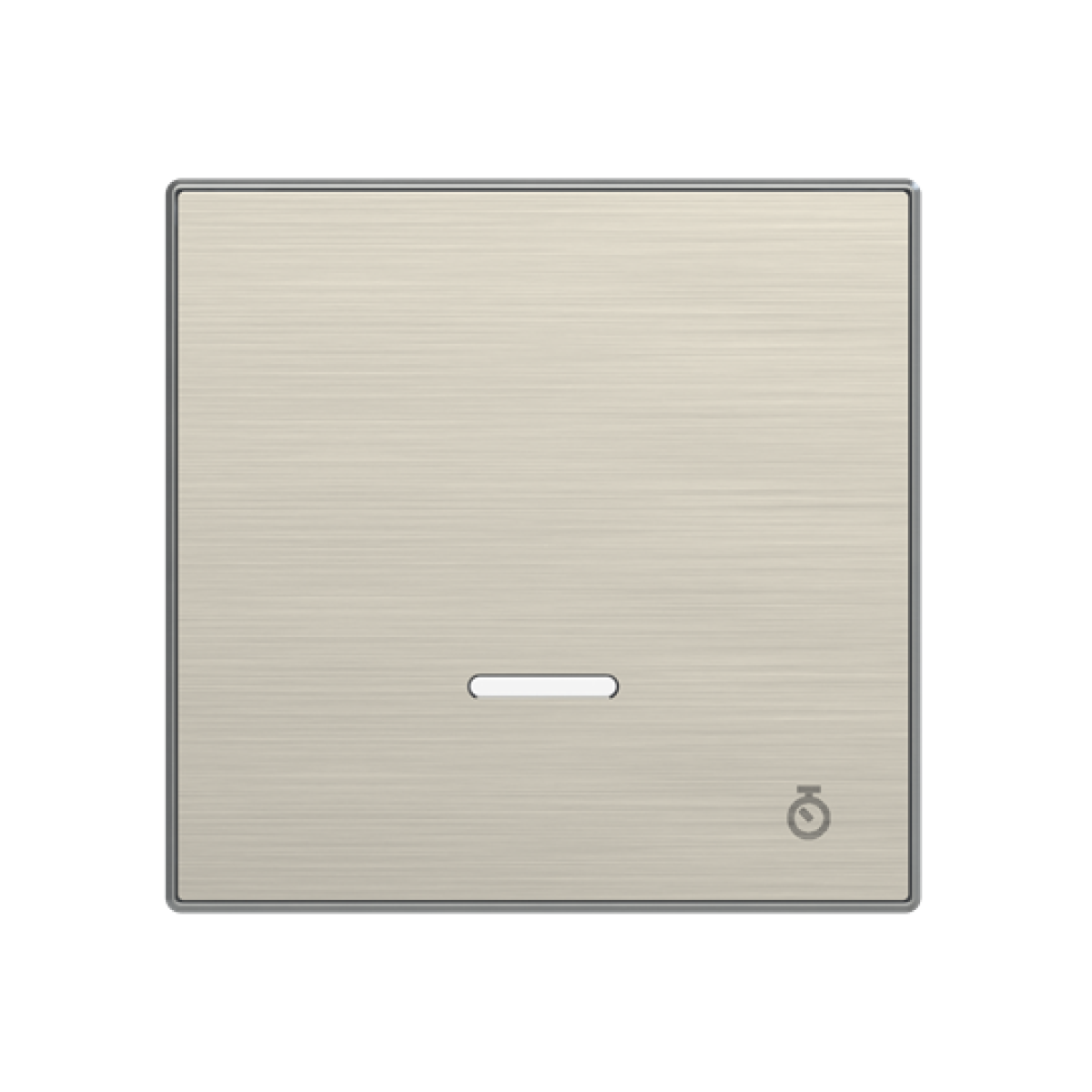 Cover plate Time indication for Time switch Single push button Stainless steel - Sky Niessen