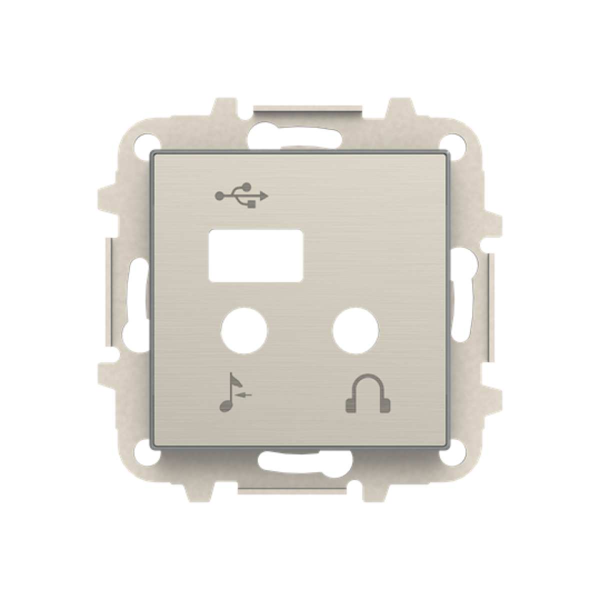 Cover plate USB Central cover plate Stainless steel - Sky Niessen