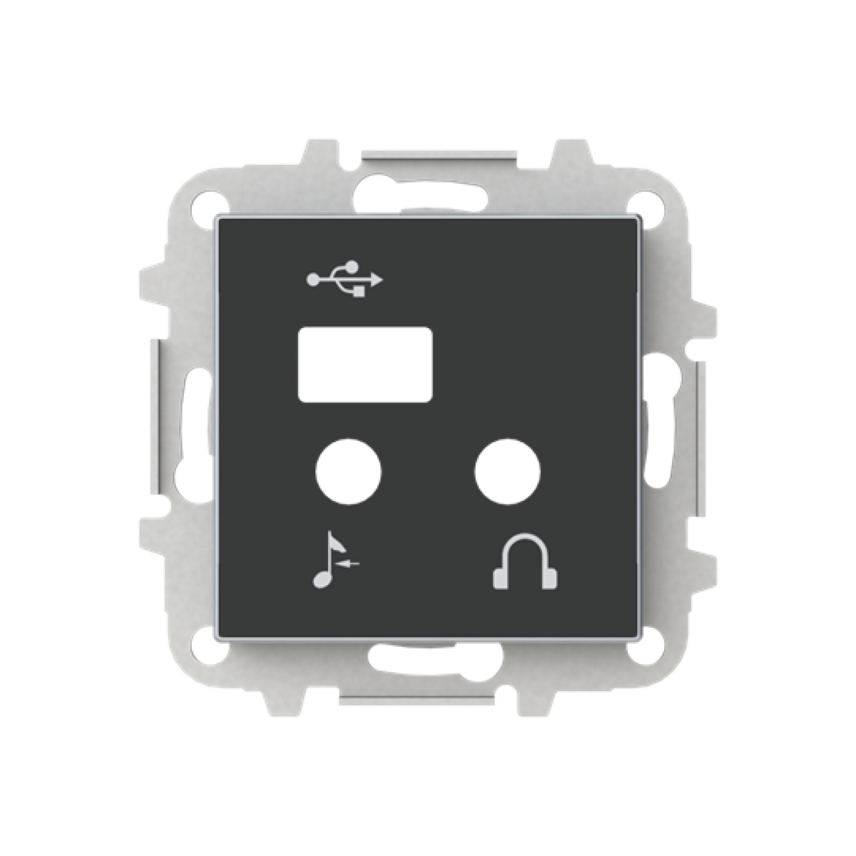 Cover plate USB Central cover plate Black - Sky Niessen