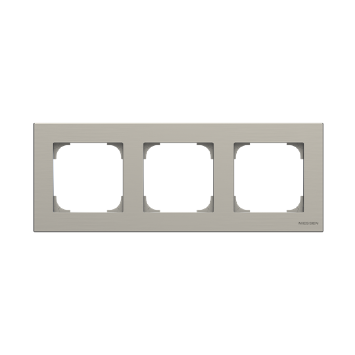 Frame 3-gang Stainless steel - Sky Niessen