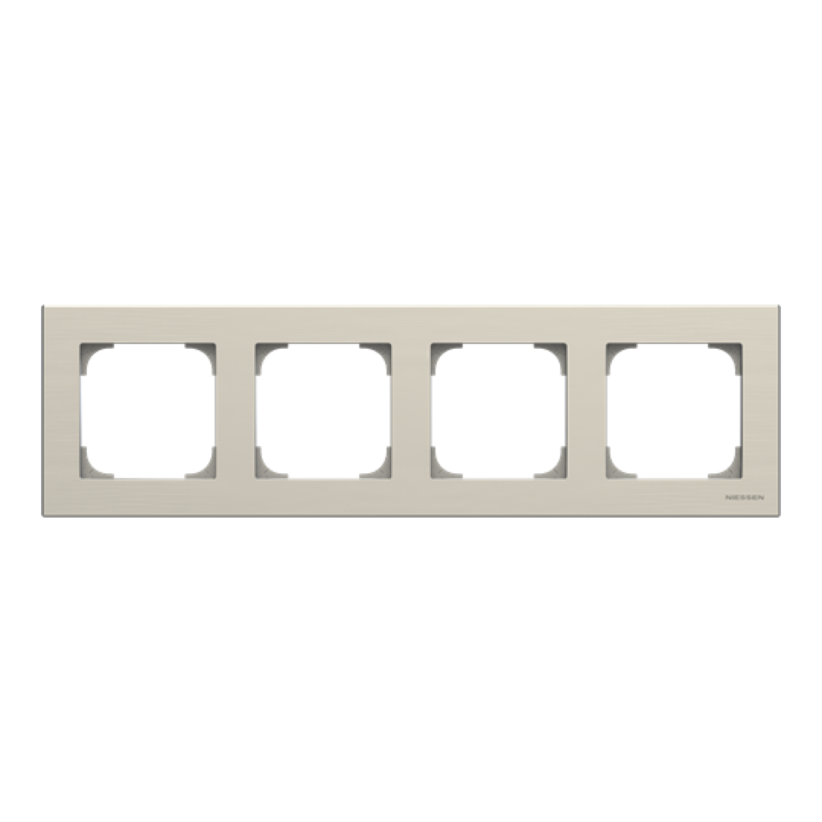 Frame 4-gang Stainless steel - Sky Niessen