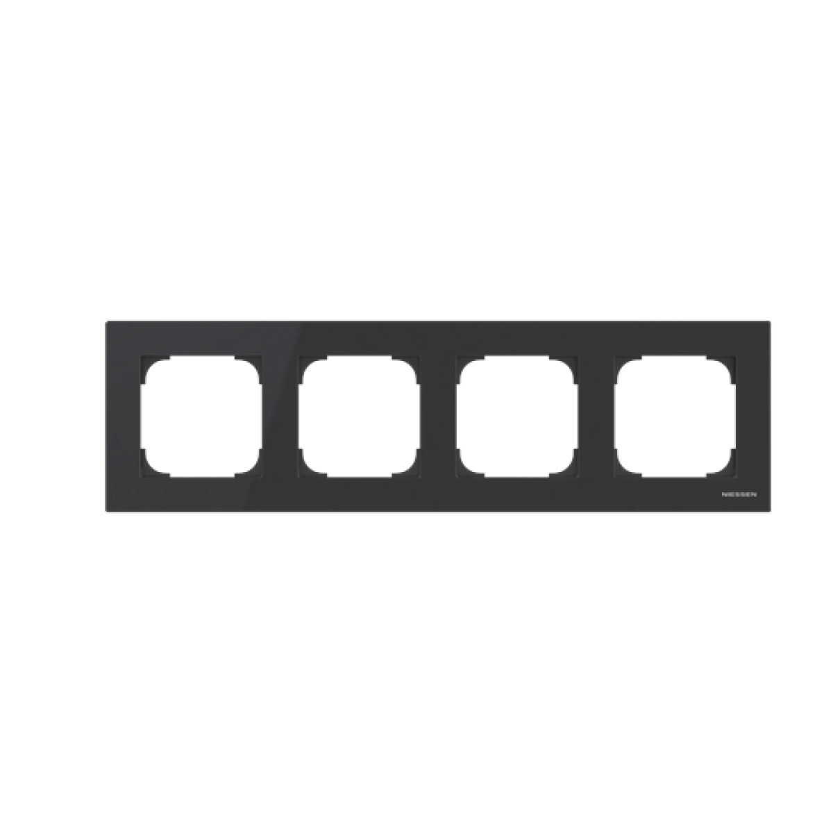 Frame 4-gang Black Glass - Sky Niessen