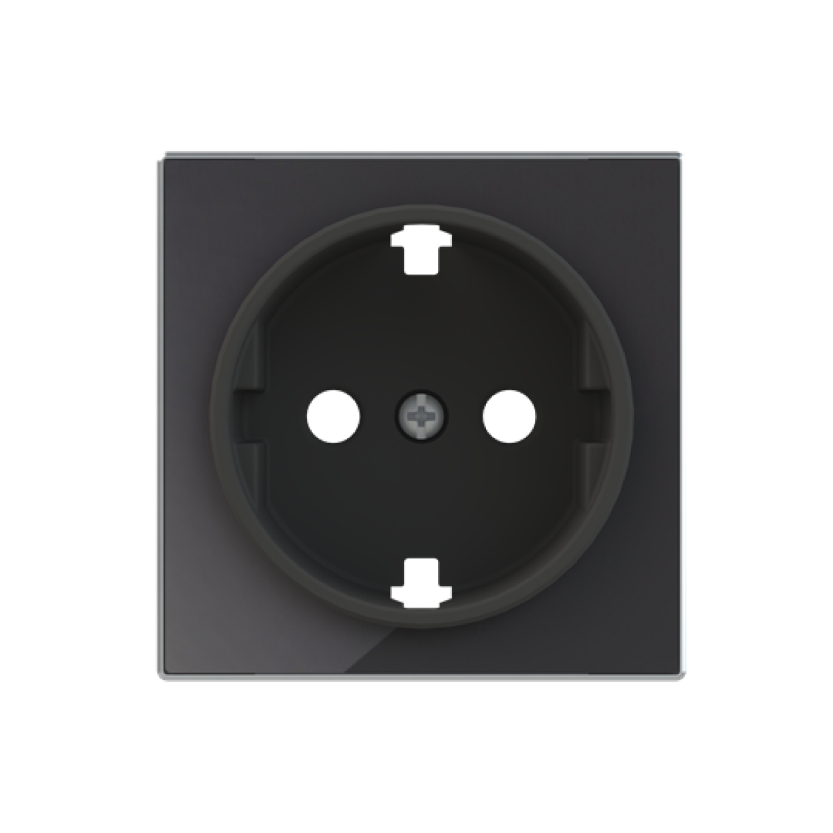 Cover socket outlet Without imprint Black Glass - Sky Niessen