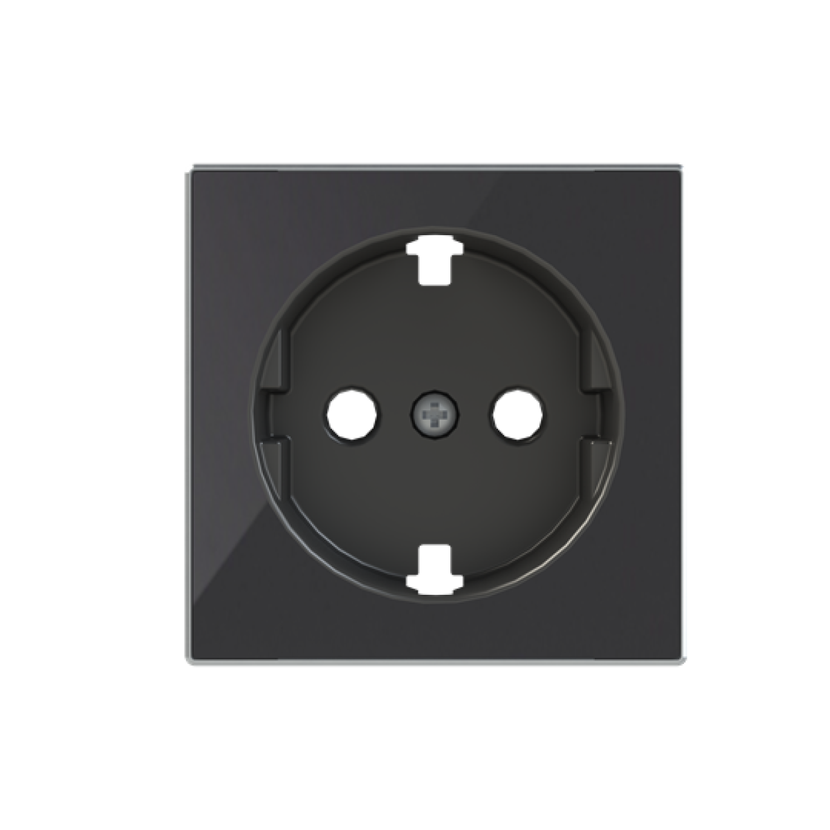 Cover socket outlet Without imprint Black Glass - Sky Niessen