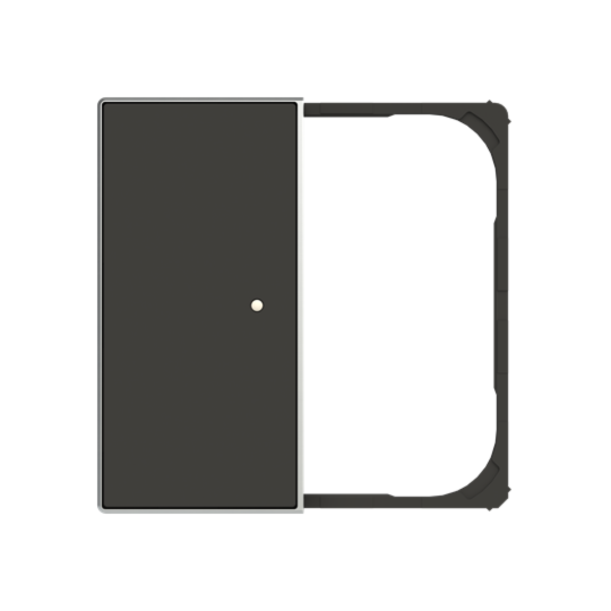 Cover plate Without imprint for Switchpush button Two-part button Black - Sky Niessen