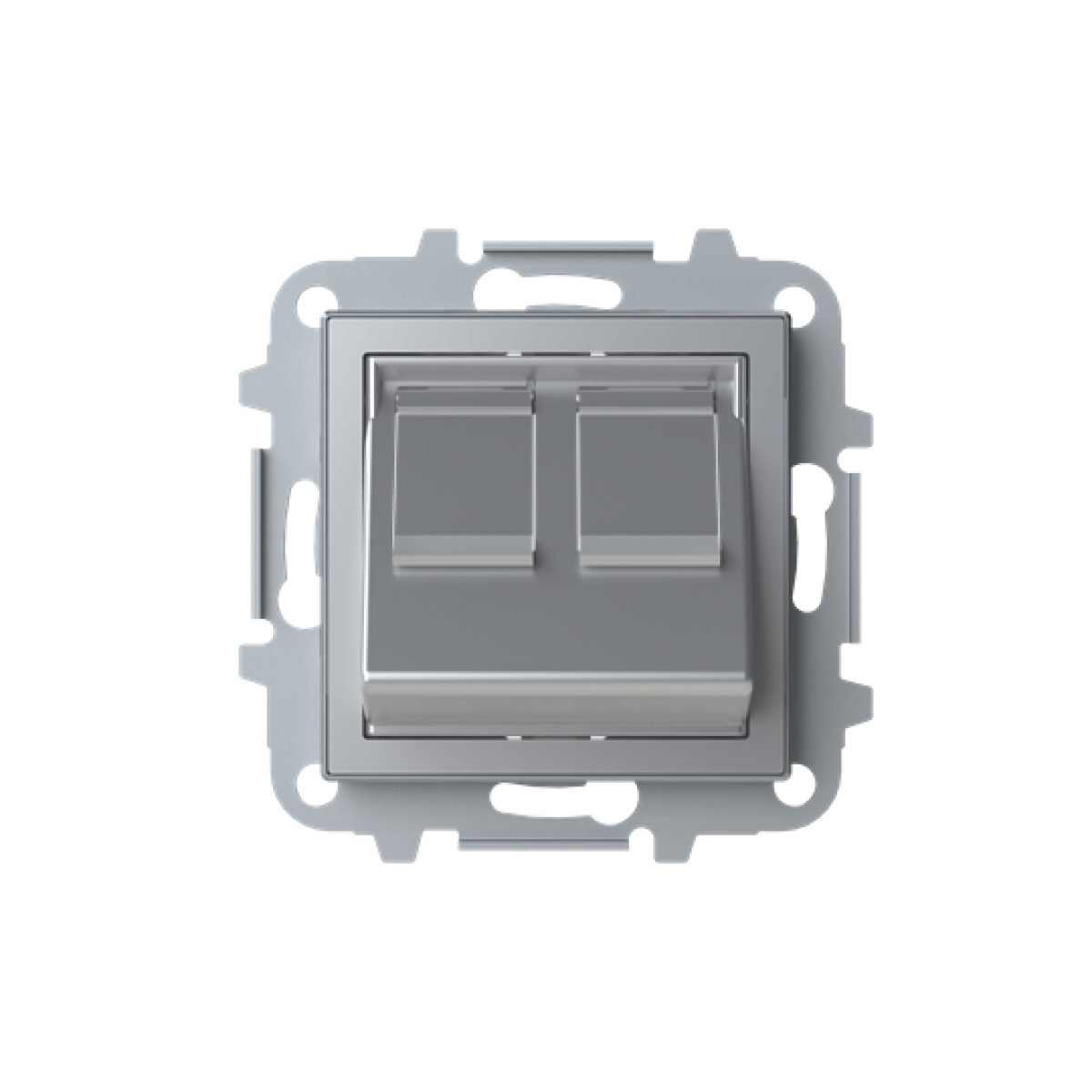 Cover plate Data connection 2 gang Silver - Sky Niessen