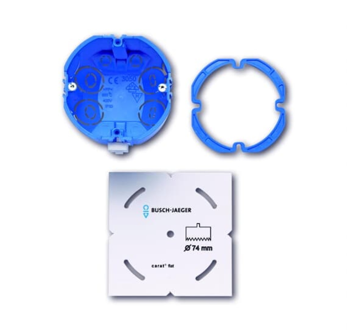 Mounting box set 1 gang blue - Busch-axcent