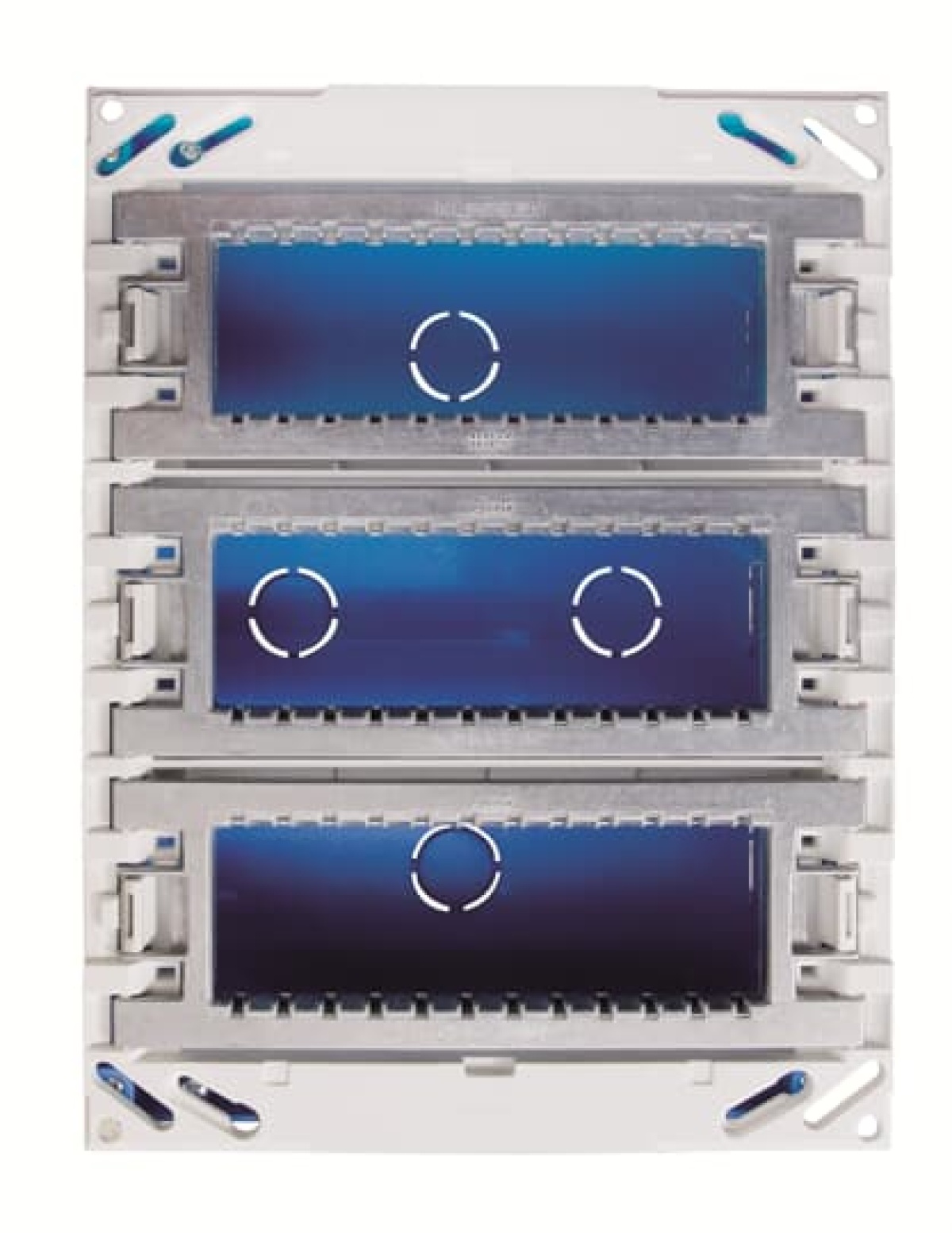 Device Connection Box Round  Square Centralization 18-gang with Mounting plate Blue - Zenit