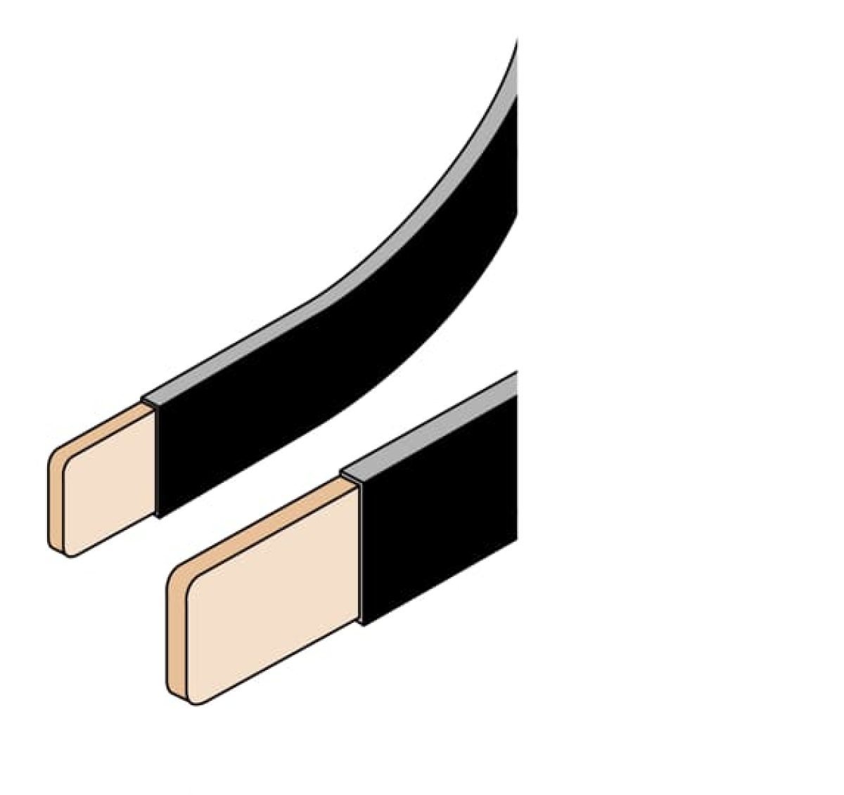 N.2 FLEXIBLE BARS15.5X3.2MM160A L2000MM