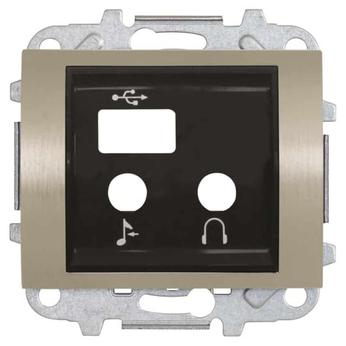 Cover IOUSBBT module 2M USB Central cover plate Aluminium - Olas