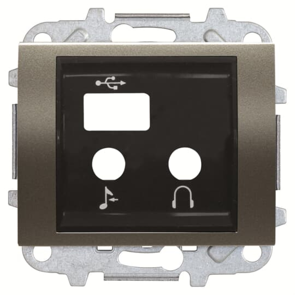 Cover IOUSBBT module 2M USB Central cover plate Aluminium - Olas