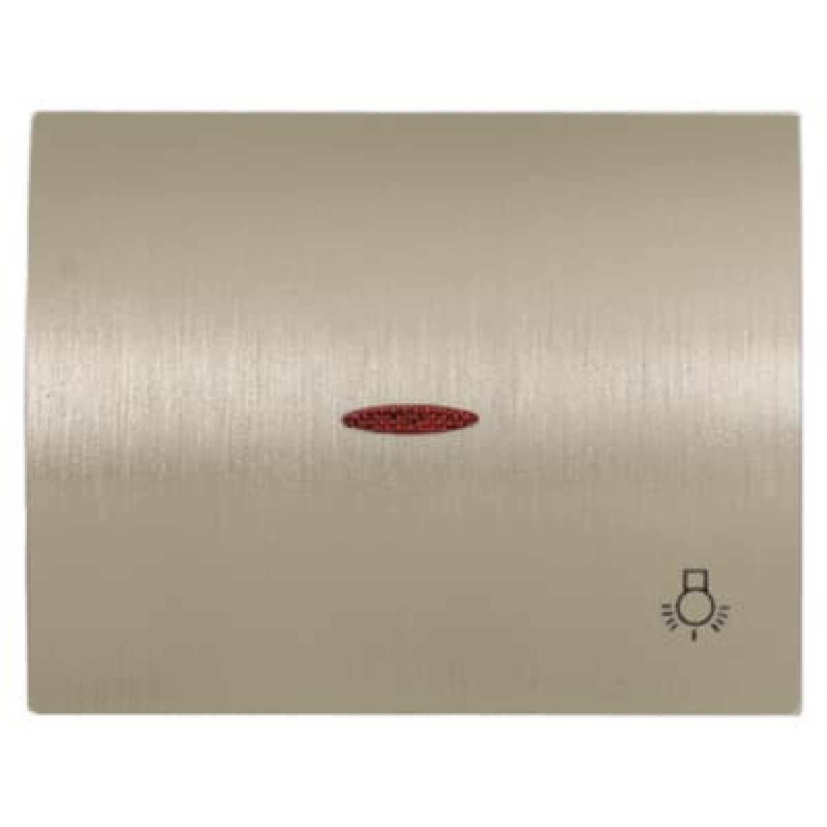 Cover push button wlight sym & indic. Symbol "light" for Switchpush button, Single rocker Aluminium - Olas